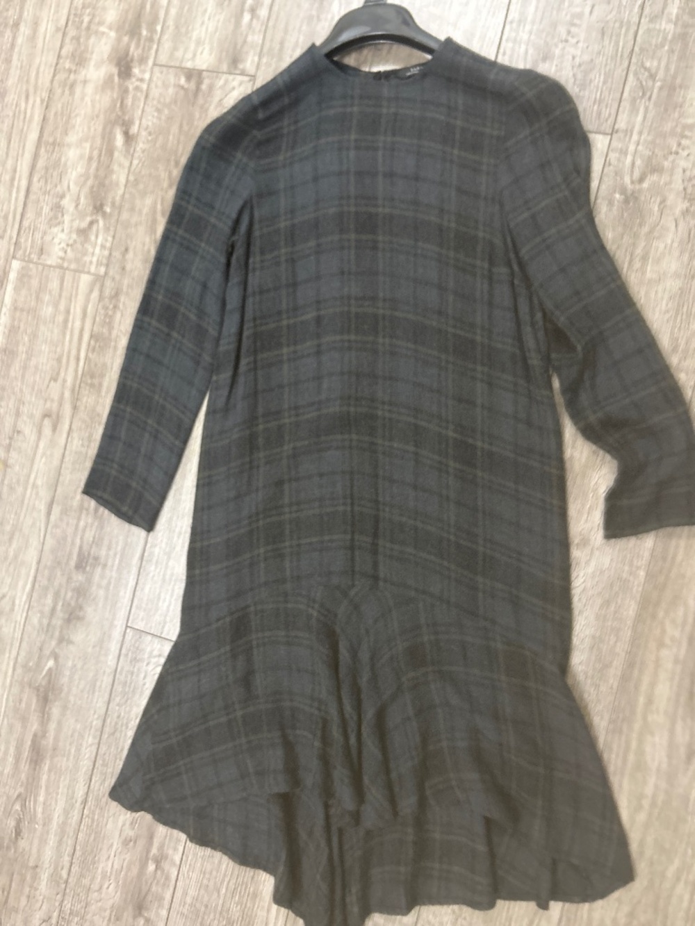 Plaid Zara high low dress